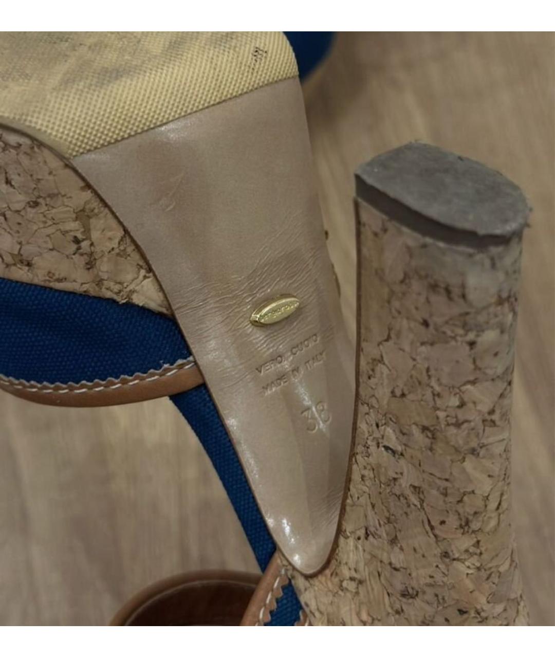 SERGIO ROSSI Темно-синие босоножки, фото 5