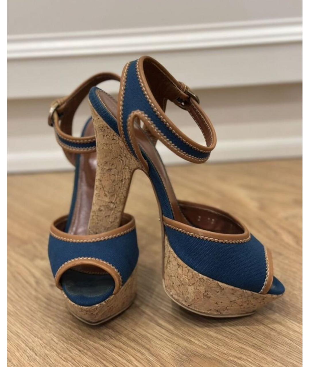 SERGIO ROSSI Темно-синие босоножки, фото 6