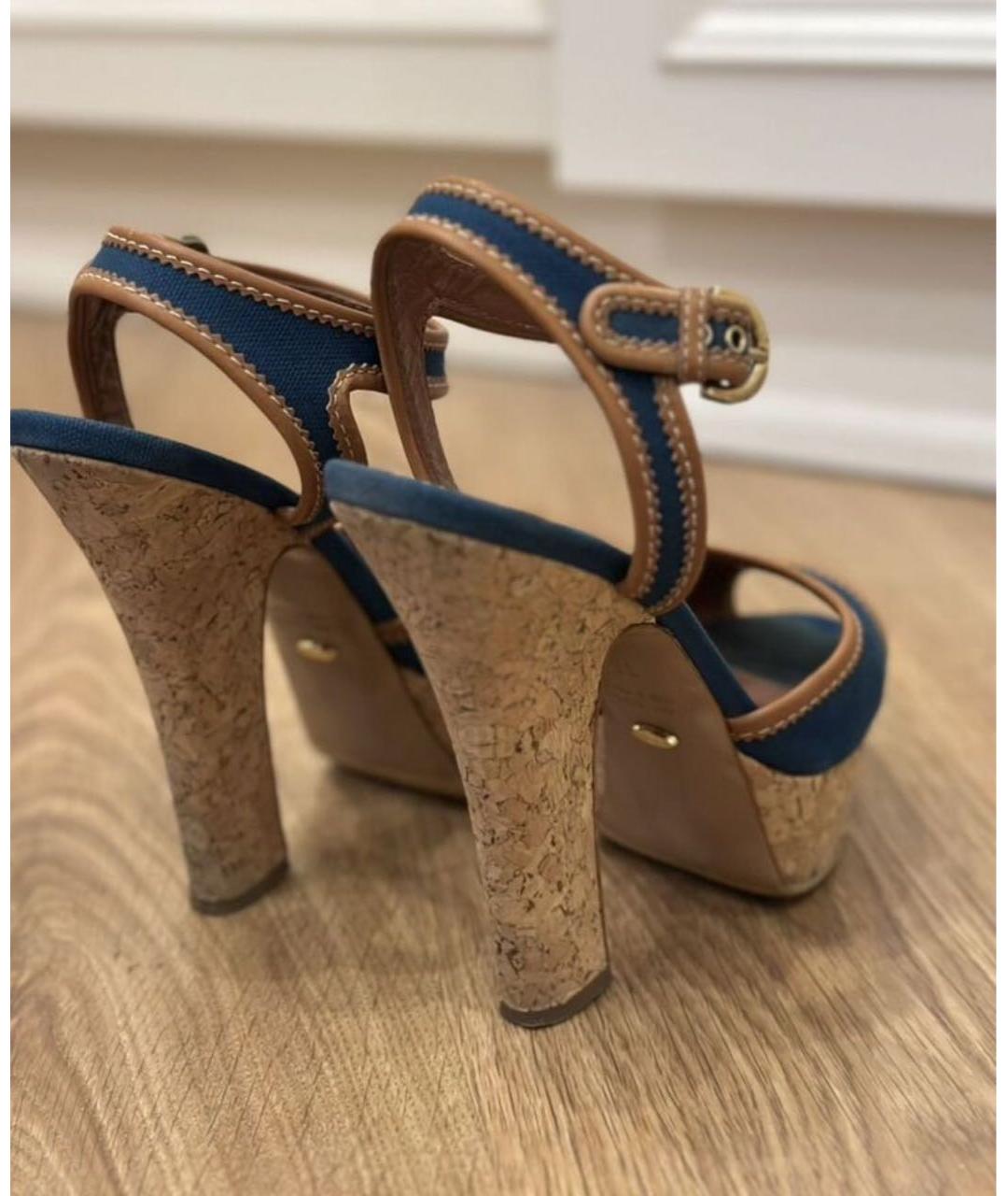 SERGIO ROSSI Темно-синие босоножки, фото 3