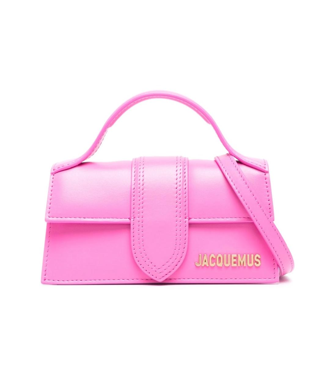JACQUEMUS Фуксия кожаная сумка с короткими ручками, фото 1
