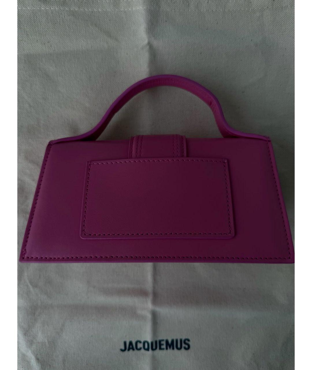 JACQUEMUS Фуксия кожаная сумка с короткими ручками, фото 4