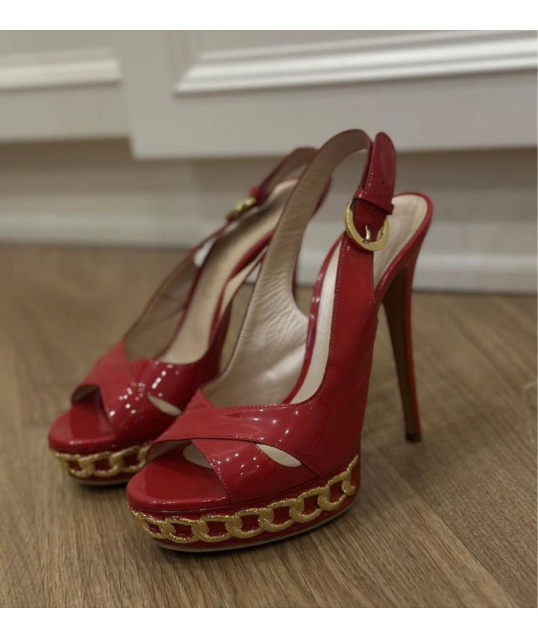 CASADEI Красные босоножки из лакированной кожи, фото 2