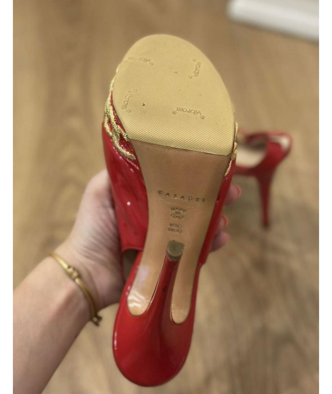CASADEI Красные босоножки из лакированной кожи, фото 4