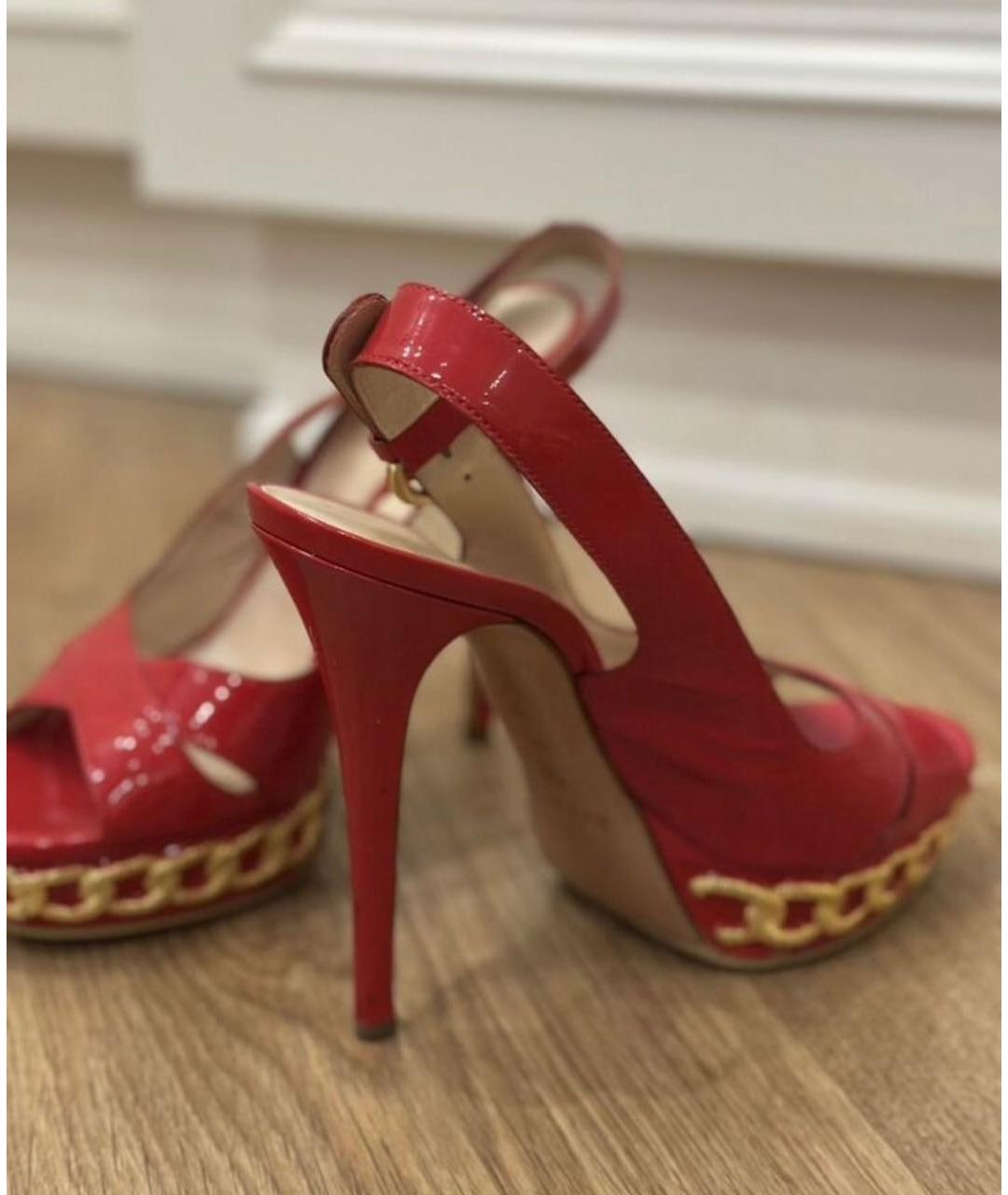 CASADEI Красные босоножки из лакированной кожи, фото 5