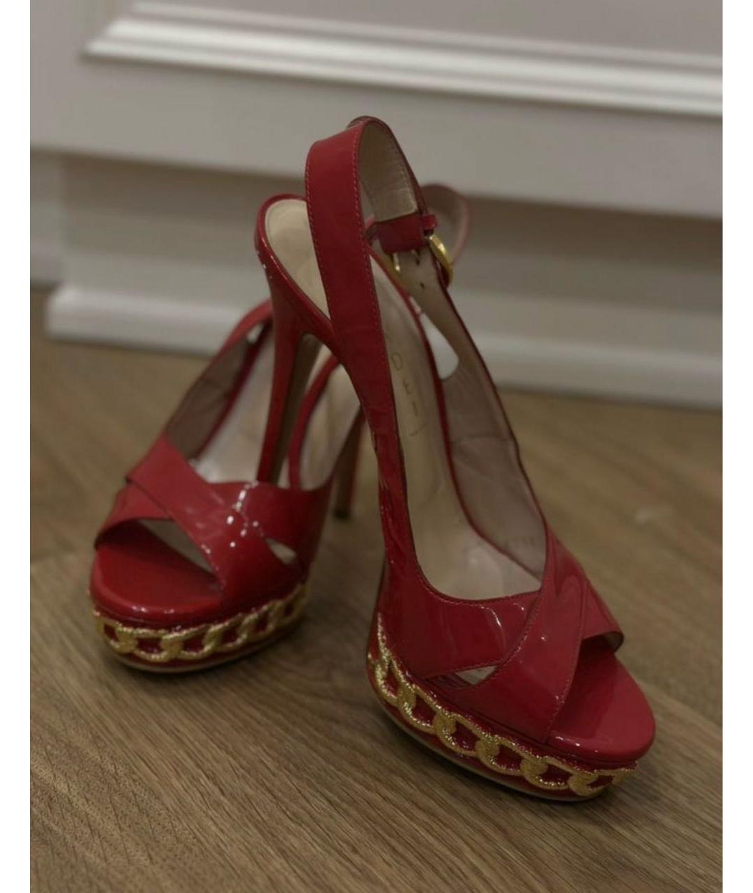 CASADEI Красные босоножки из лакированной кожи, фото 3