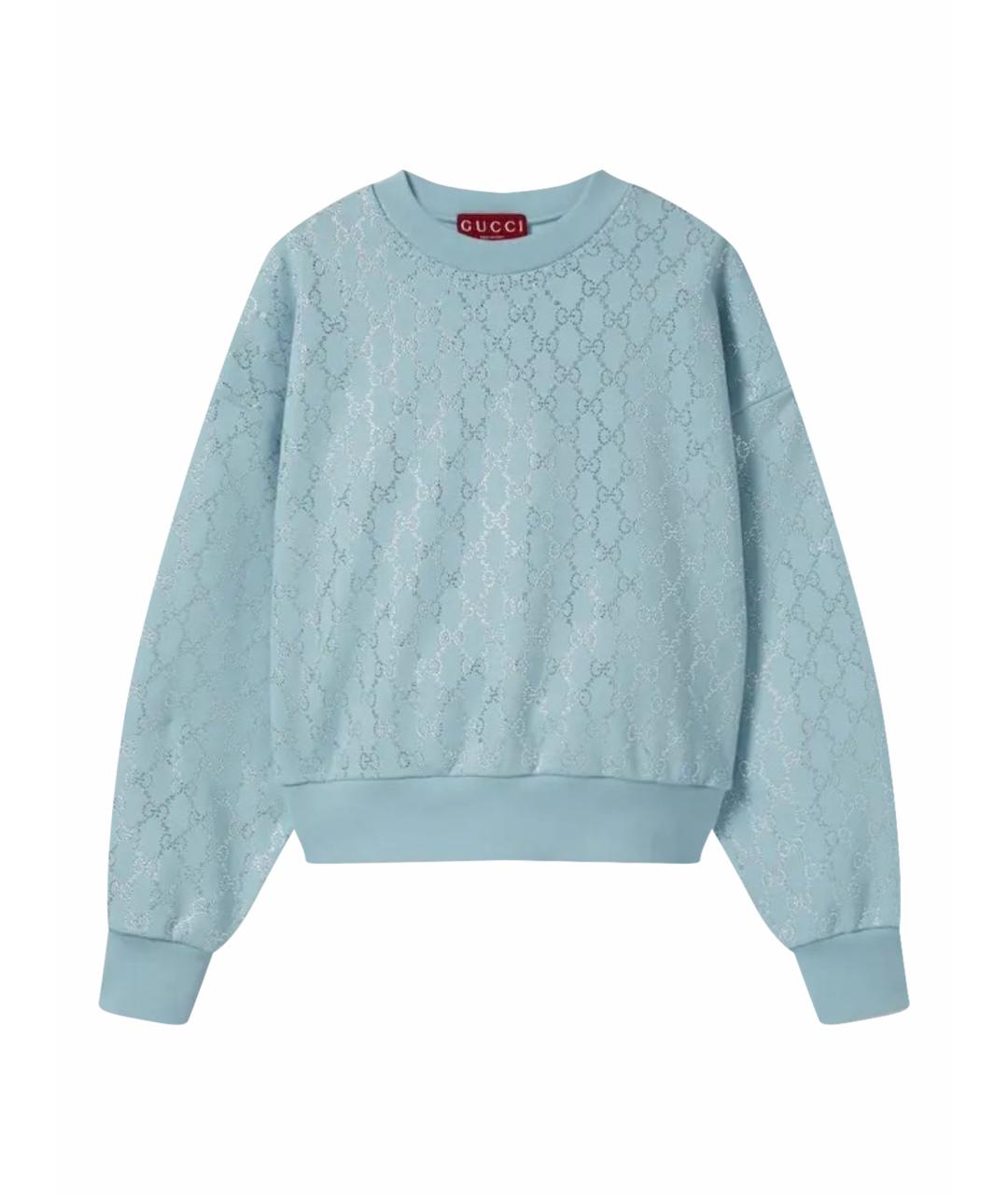 GUCCI Голубая хлопковая водолазка, фото 1