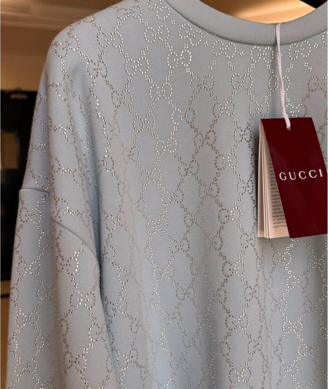 GUCCI Голубая хлопковая водолазка, фото 5