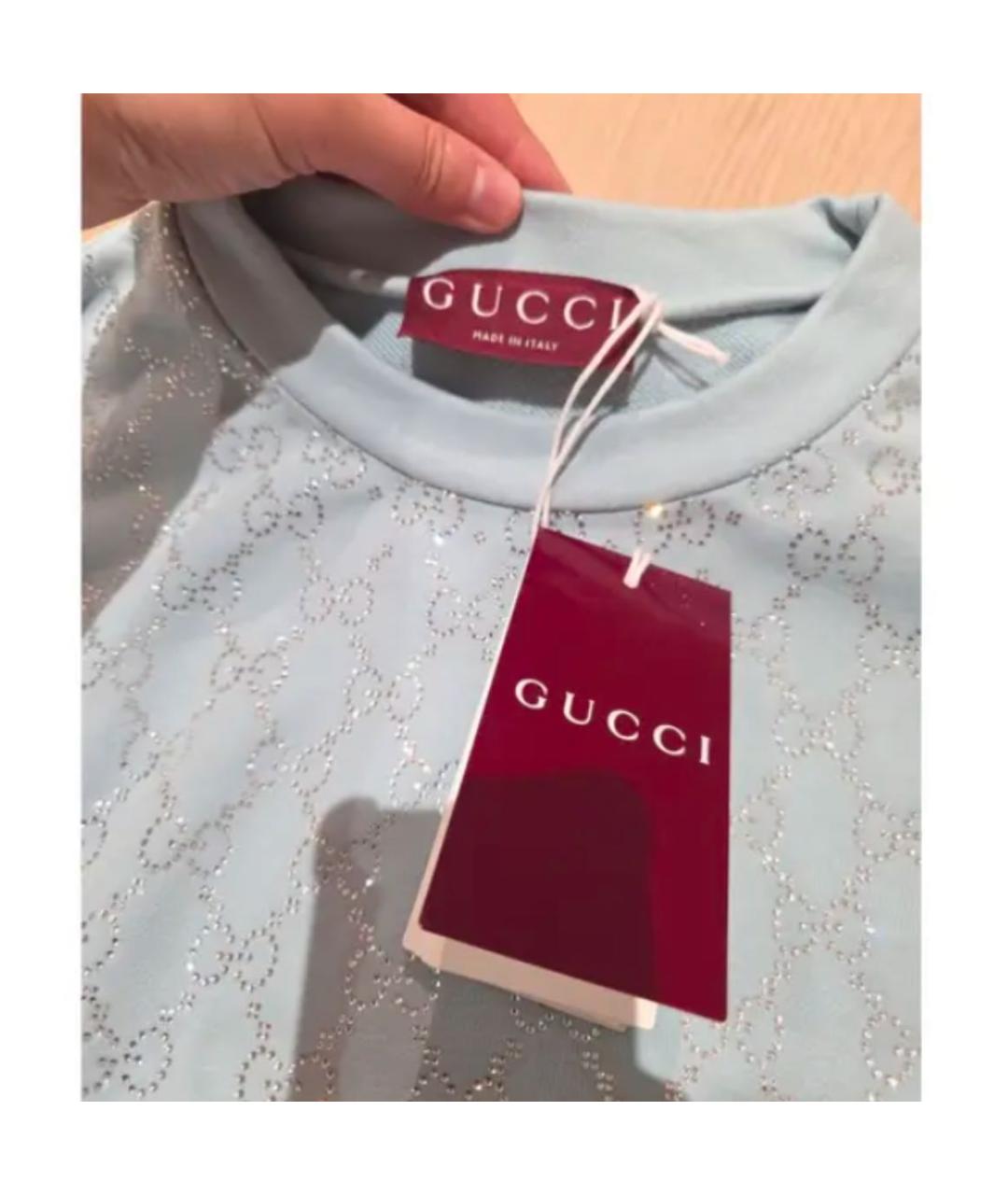 GUCCI Голубая хлопковая водолазка, фото 3