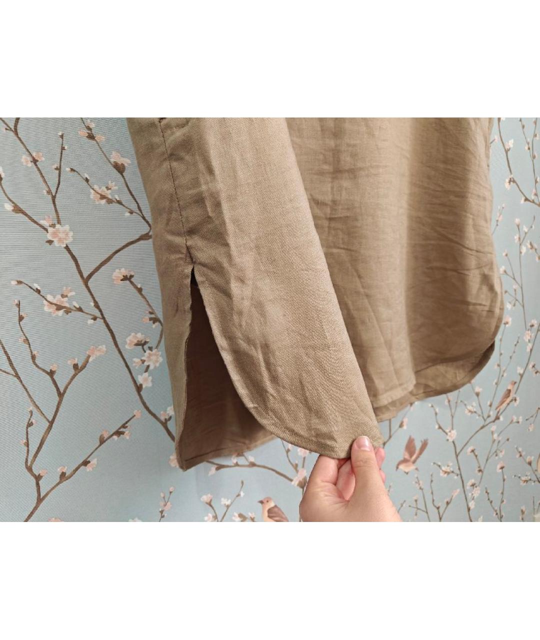 12 STOREEZ Бежевое льняное повседневное платье, фото 5