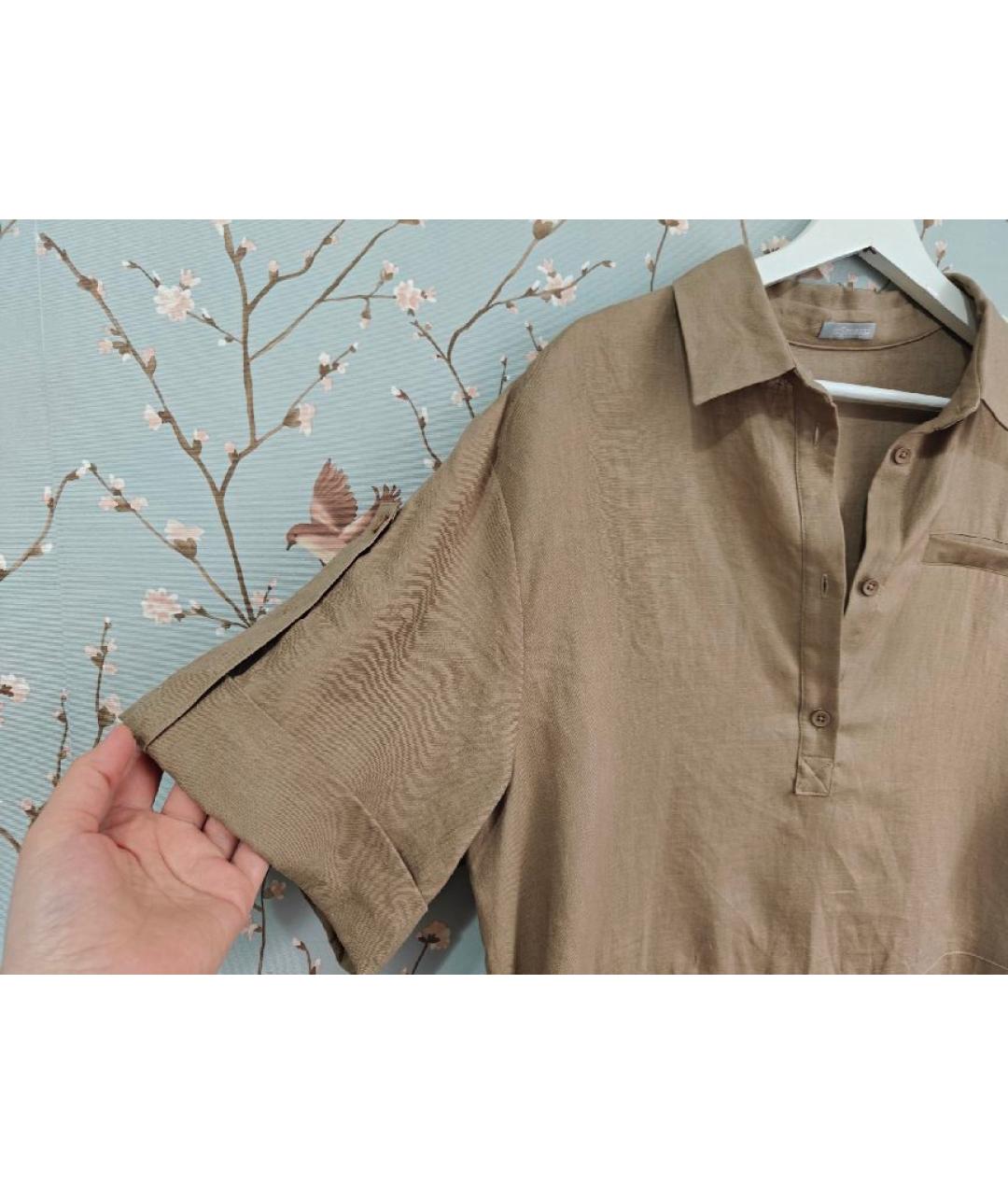 12 STOREEZ Бежевое льняное повседневное платье, фото 4