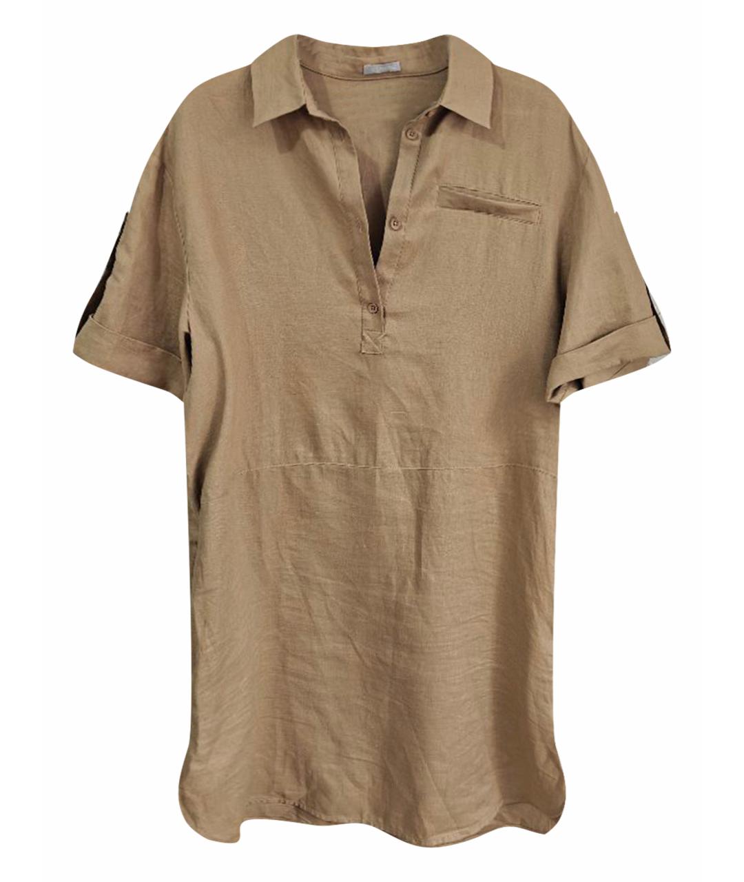 12 STOREEZ Бежевое льняное повседневное платье, фото 1