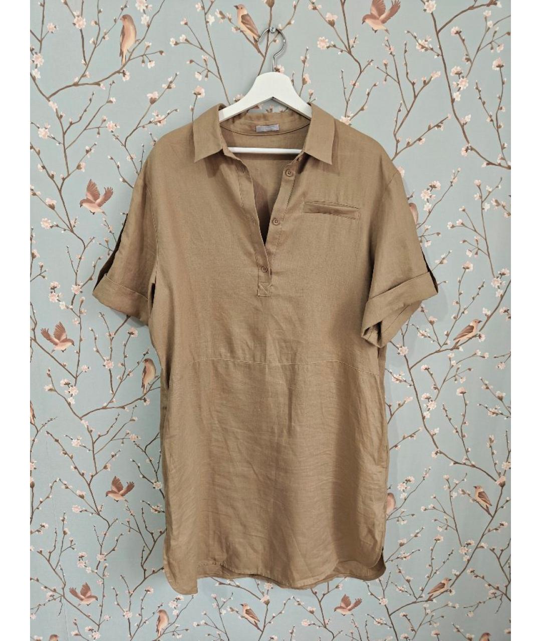 12 STOREEZ Бежевое льняное повседневное платье, фото 8