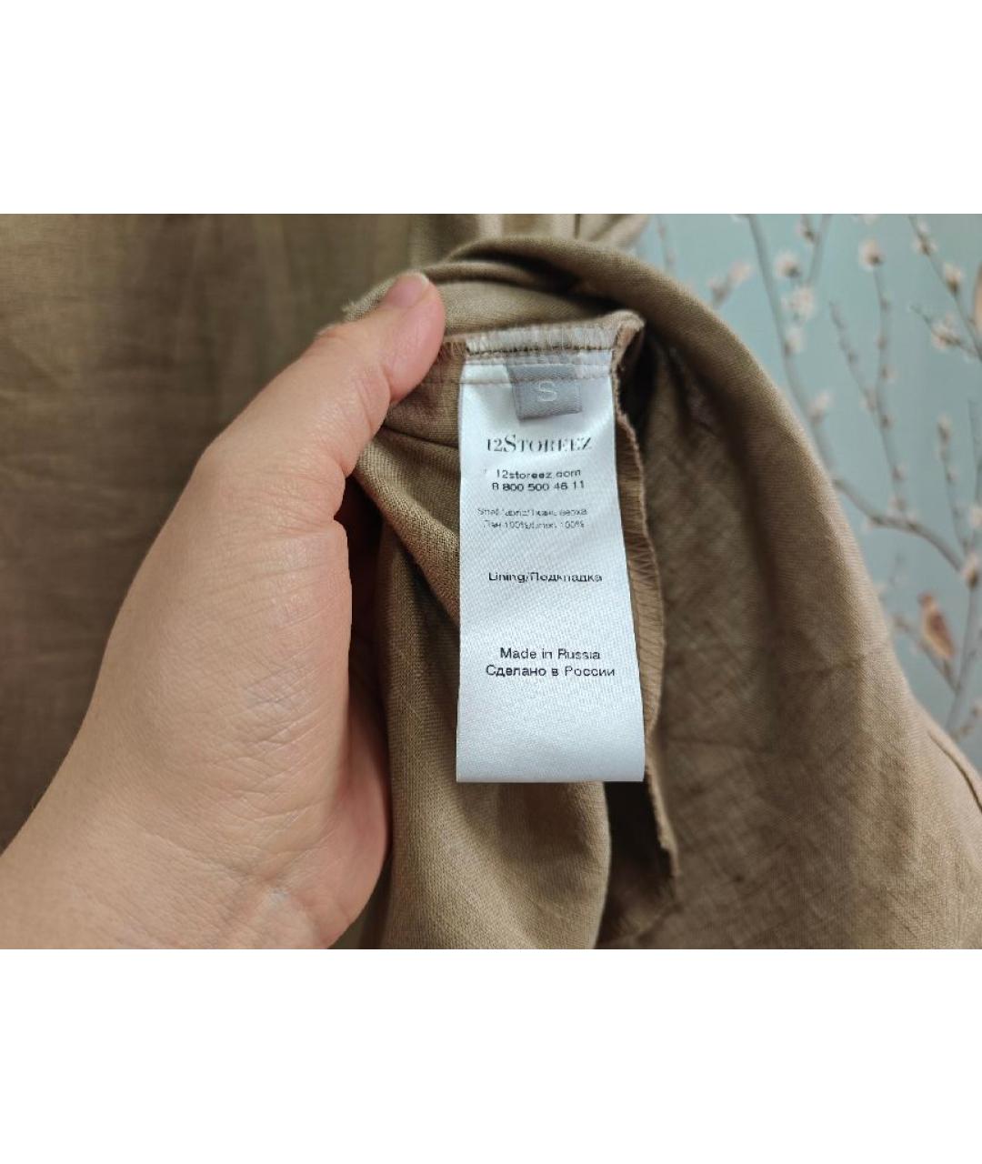 12 STOREEZ Бежевое льняное повседневное платье, фото 7