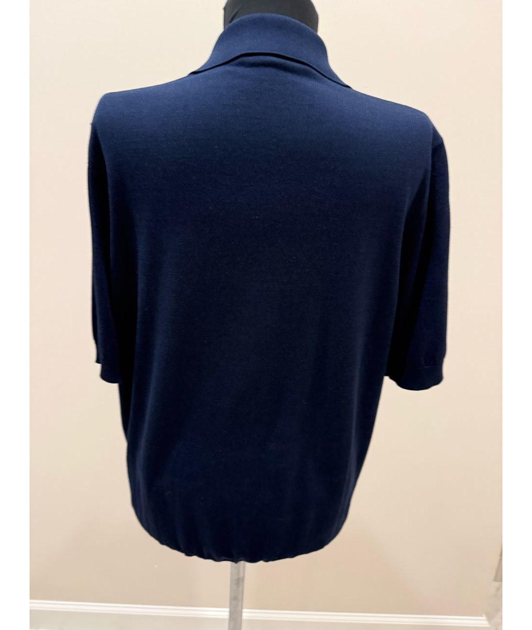 ZILLI Темно-синее поло с коротким рукавом, фото 2