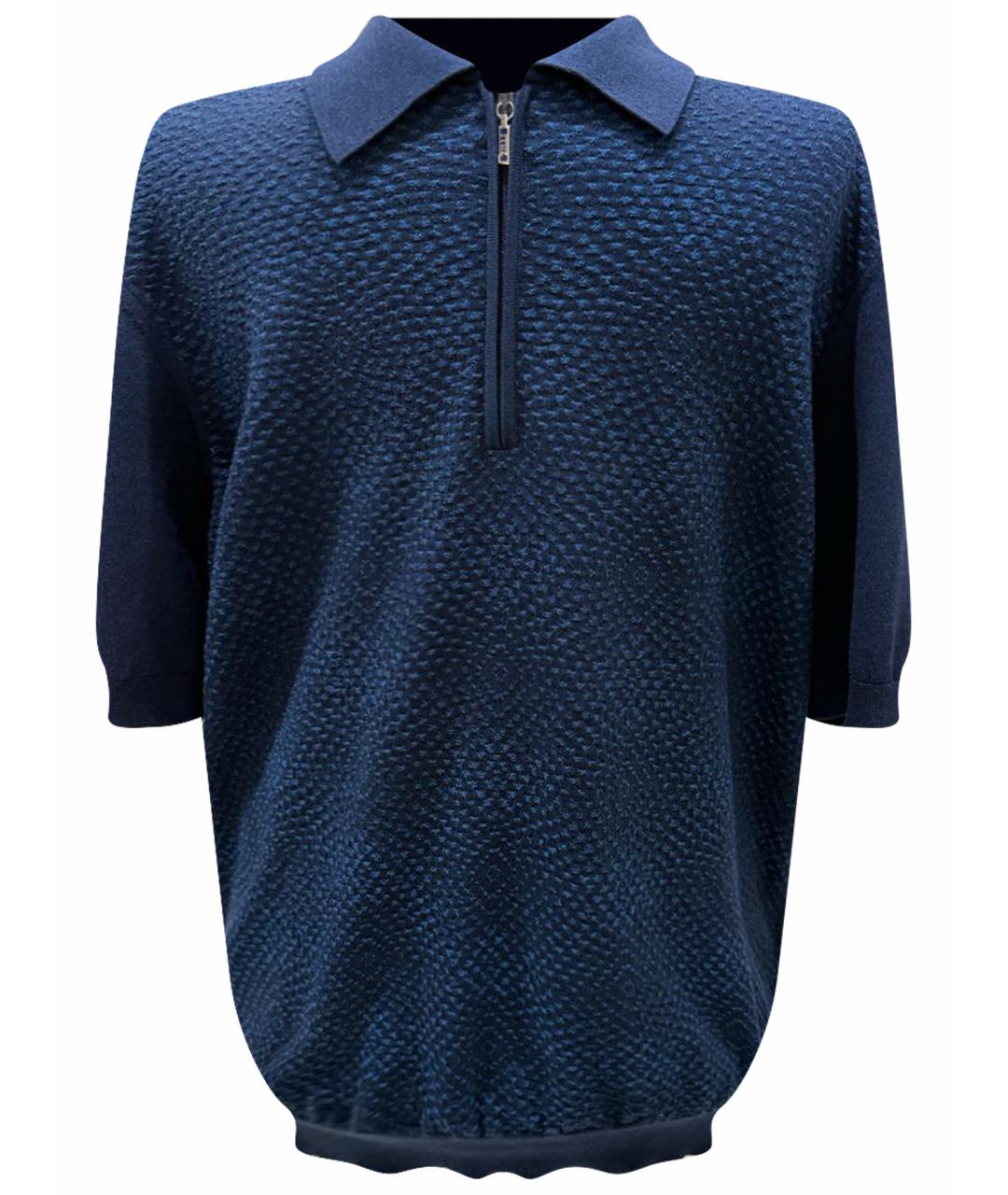 ZILLI Темно-синее поло с коротким рукавом, фото 1