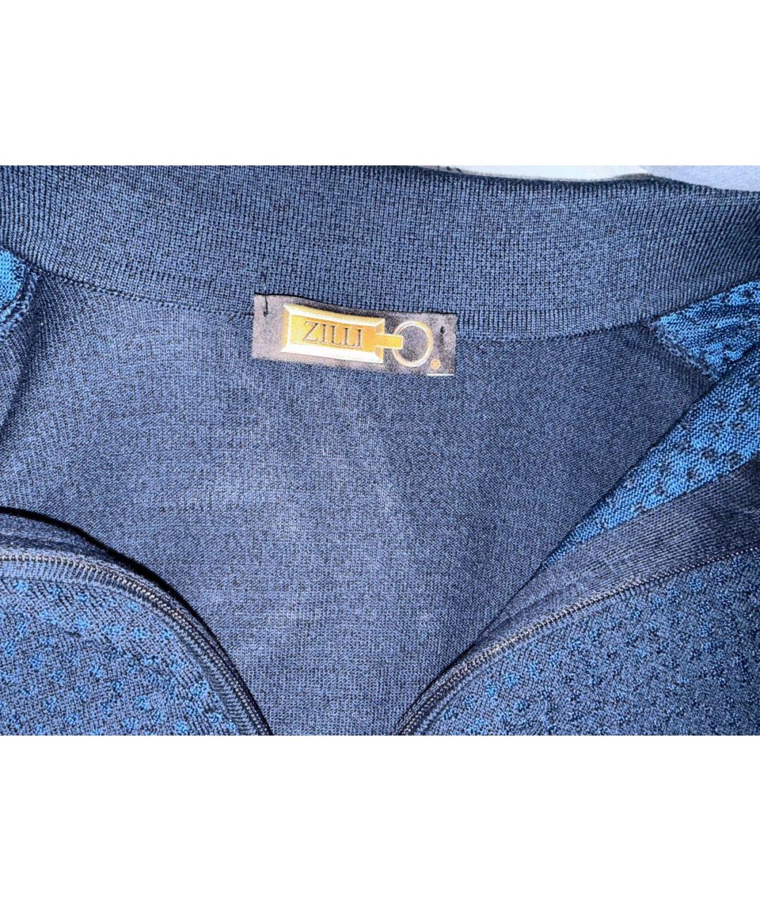 ZILLI Темно-синее поло с коротким рукавом, фото 4