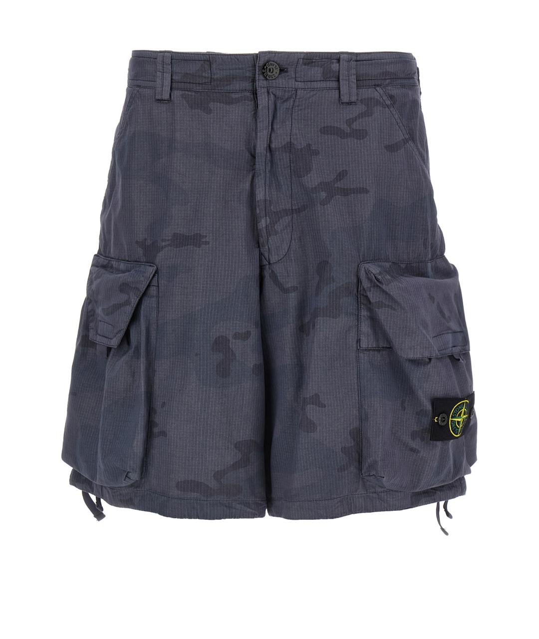 STONE ISLAND Синие хлопковые шорты, фото 1