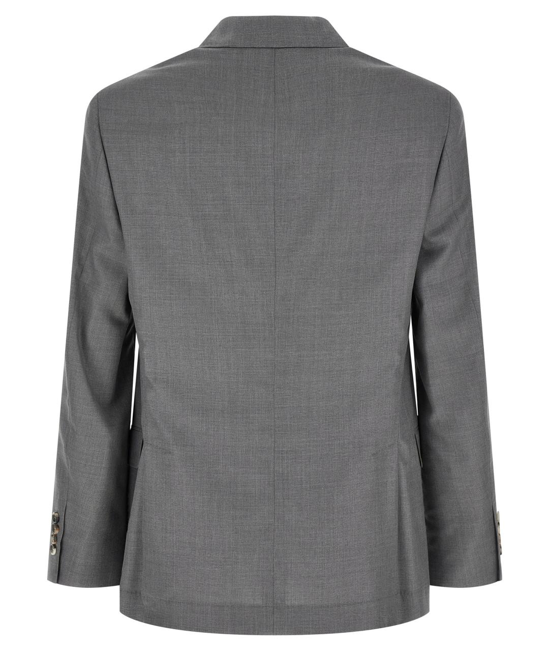 BRUNELLO CUCINELLI Серый шерстяной пиджак, фото 2