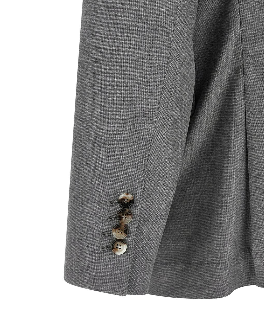 BRUNELLO CUCINELLI Серый шерстяной пиджак, фото 4