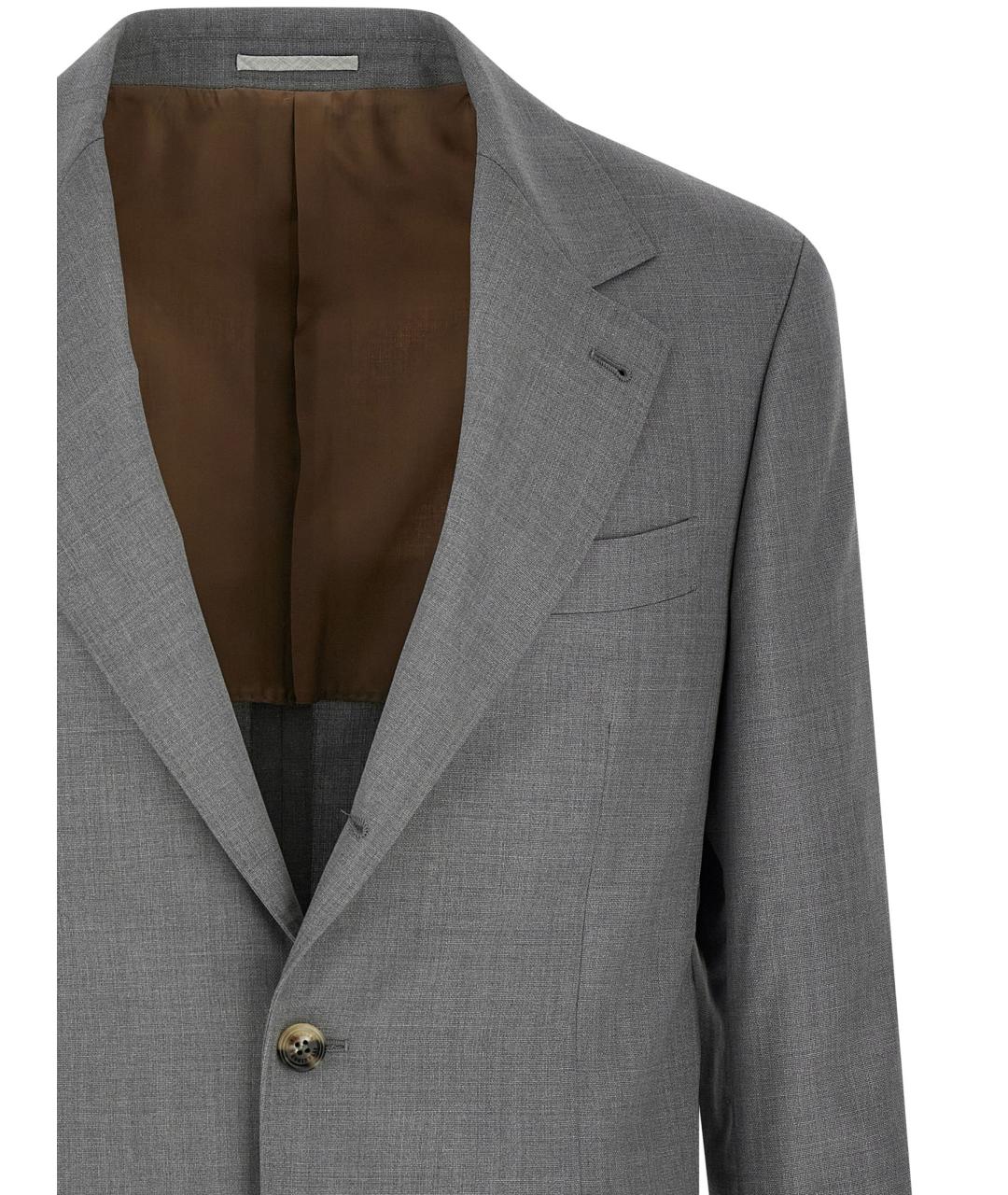 BRUNELLO CUCINELLI Серый шерстяной пиджак, фото 3