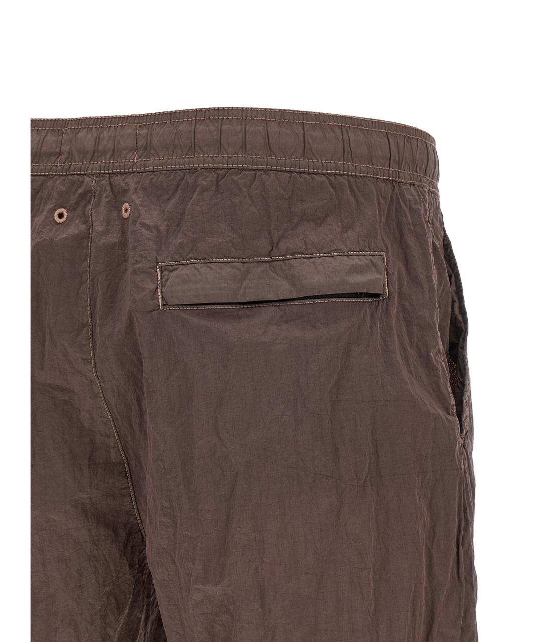 STONE ISLAND Коричневые полиамидовые шорты, фото 4
