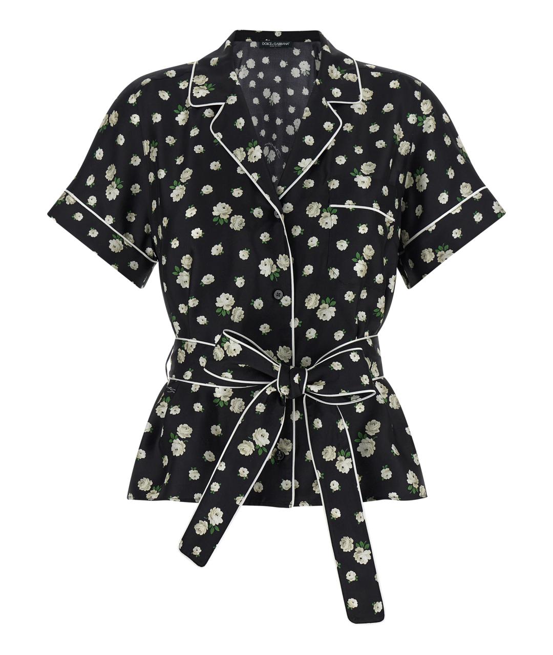 DOLCE&GABBANA Черная шелковая рубашка, фото 1