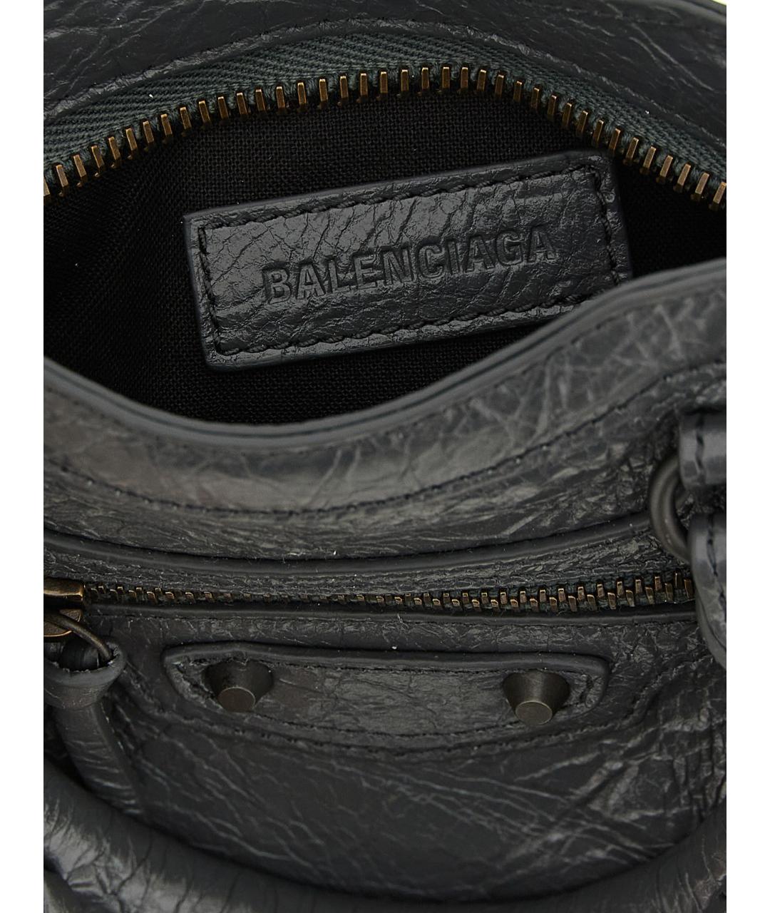 BALENCIAGA Серая кожаная сумка тоут, фото 4