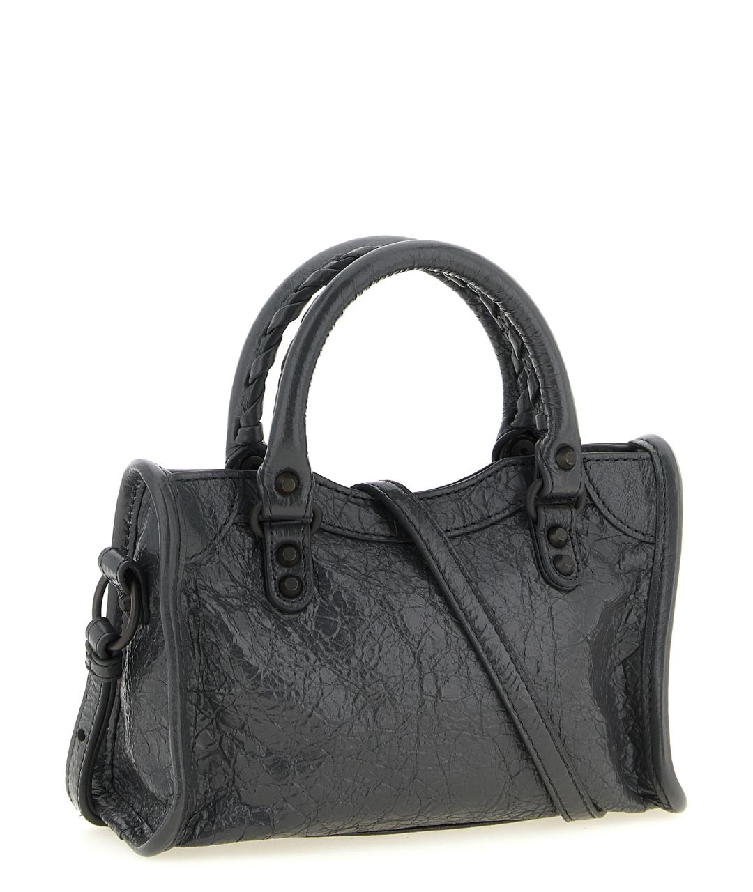 BALENCIAGA Серая кожаная сумка тоут, фото 2