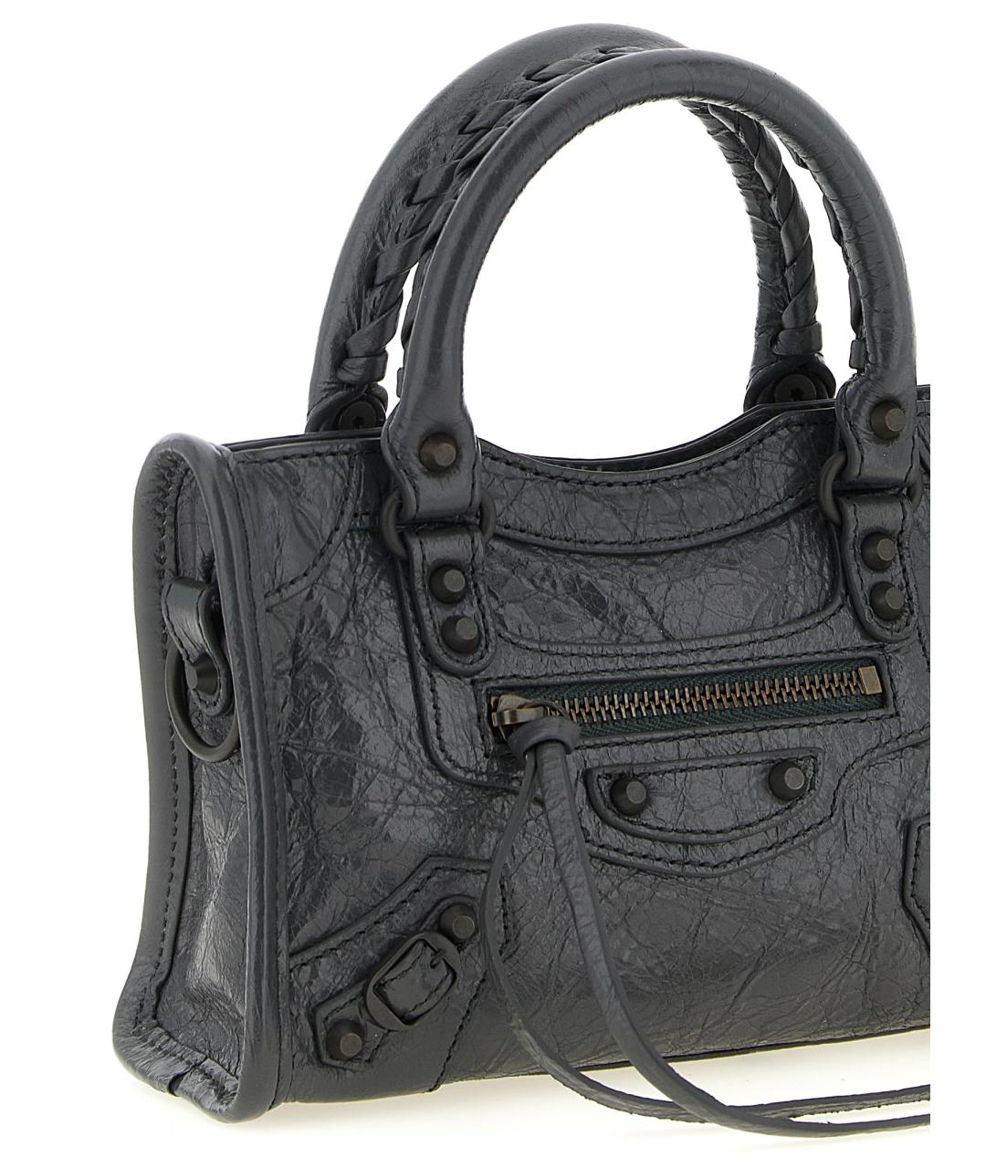 BALENCIAGA Серая кожаная сумка тоут, фото 3