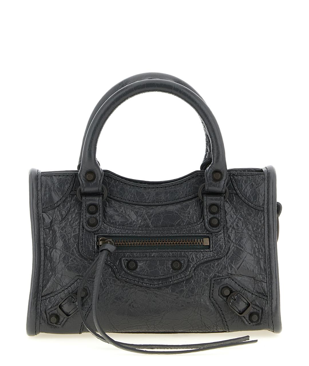 BALENCIAGA Серая кожаная сумка тоут, фото 1