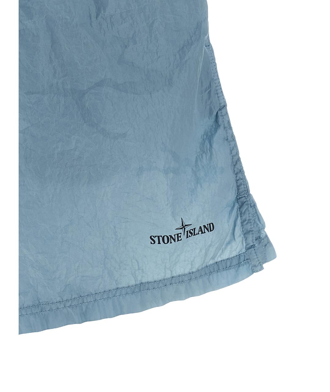 STONE ISLAND Голубые полиамидовые шорты, фото 5