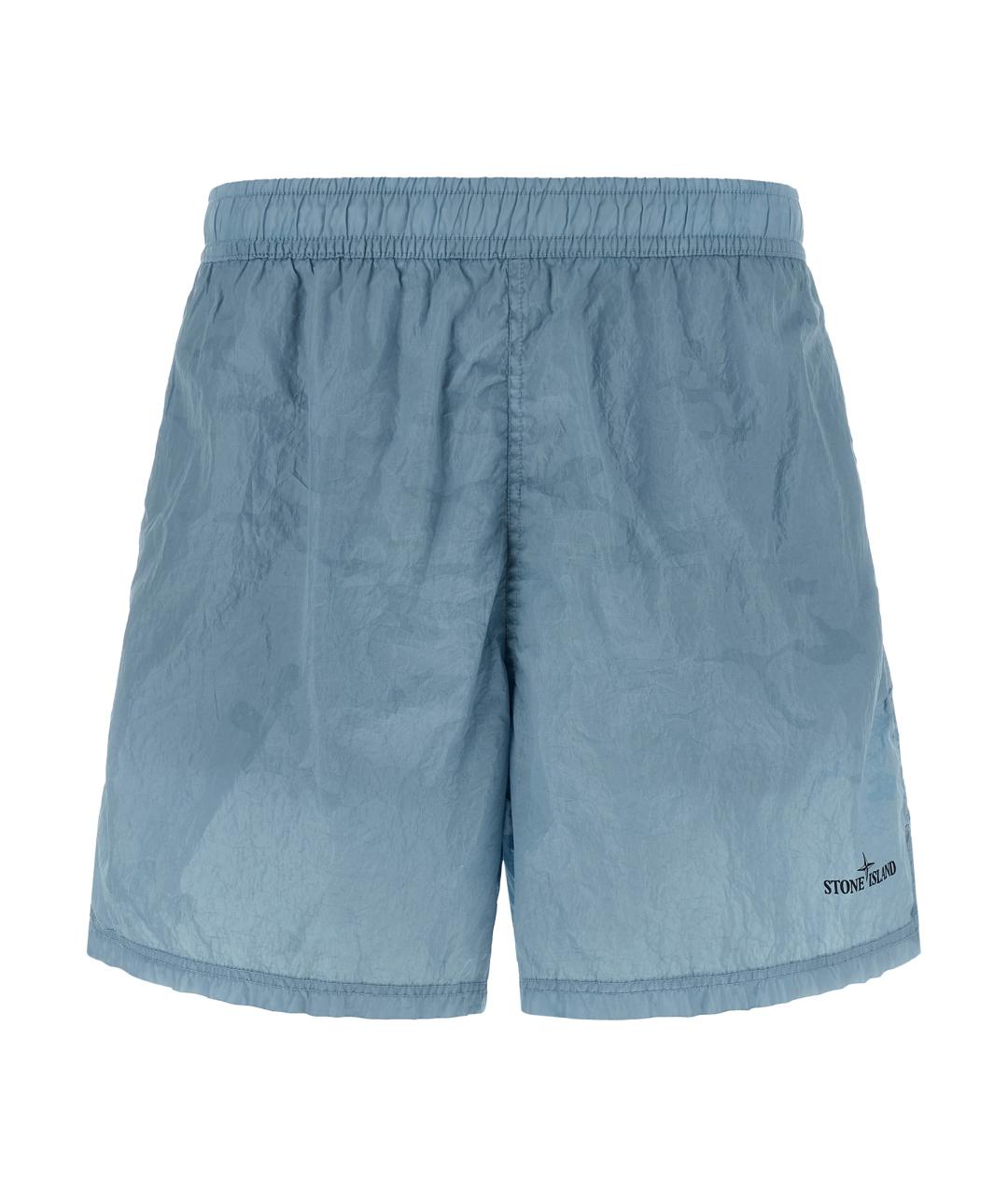 STONE ISLAND Голубые полиамидовые шорты, фото 1