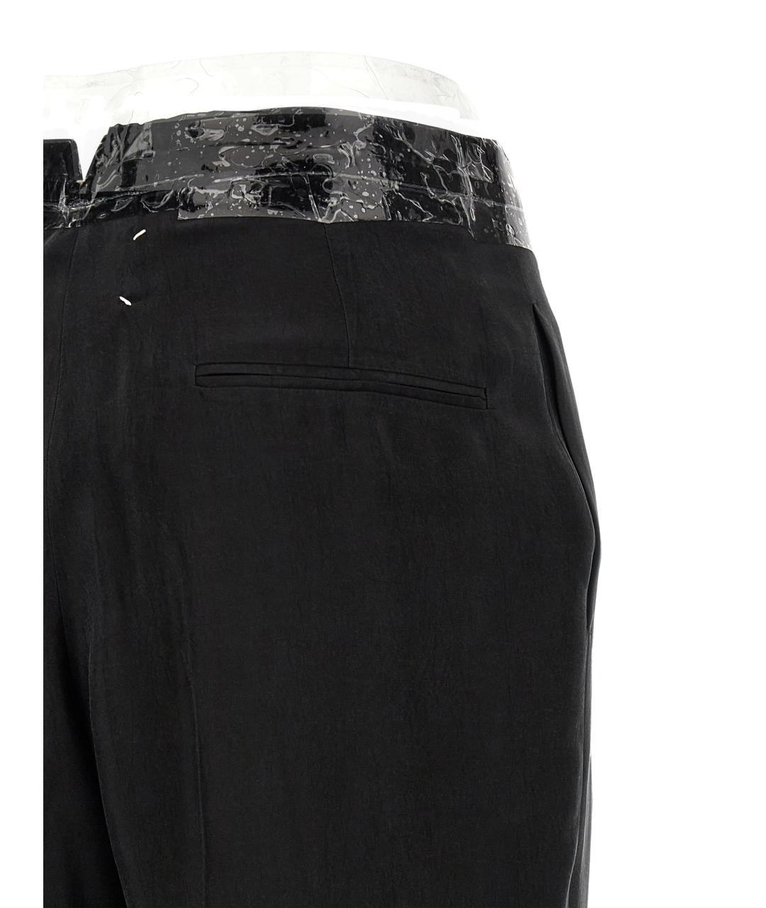 MAISON MARGIELA Черные вискозные прямые брюки, фото 4