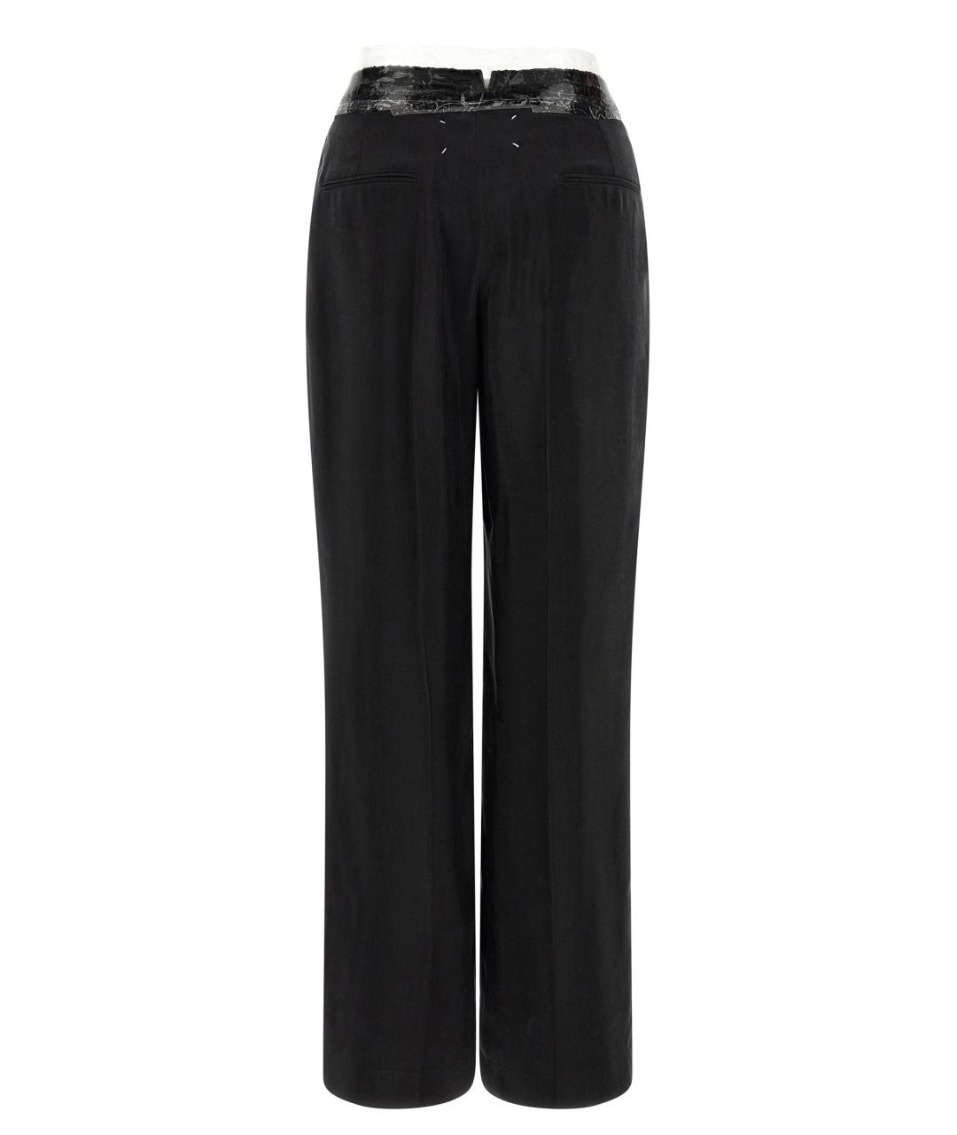 MAISON MARGIELA Черные вискозные прямые брюки, фото 2