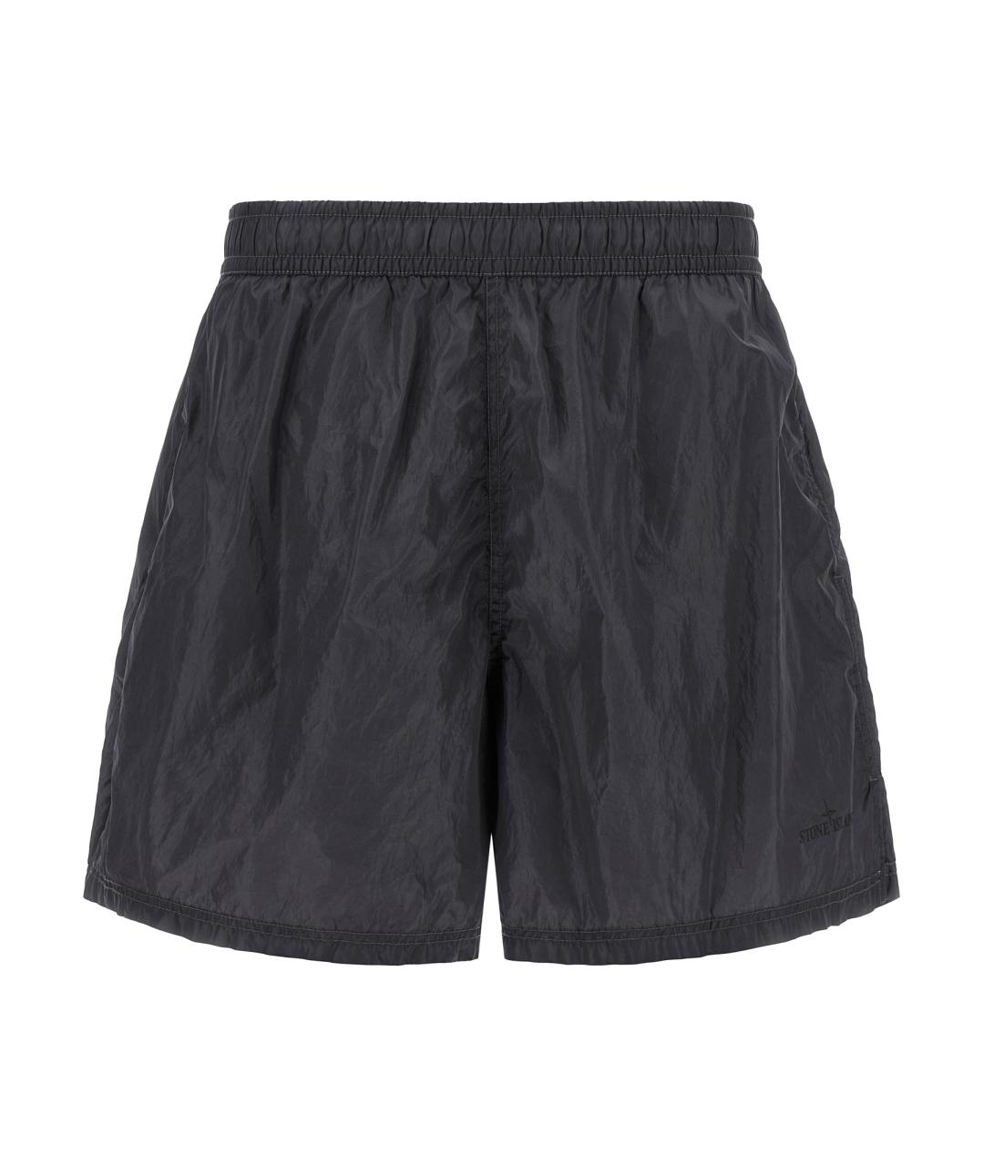 STONE ISLAND Серые полиамидовые шорты, фото 1