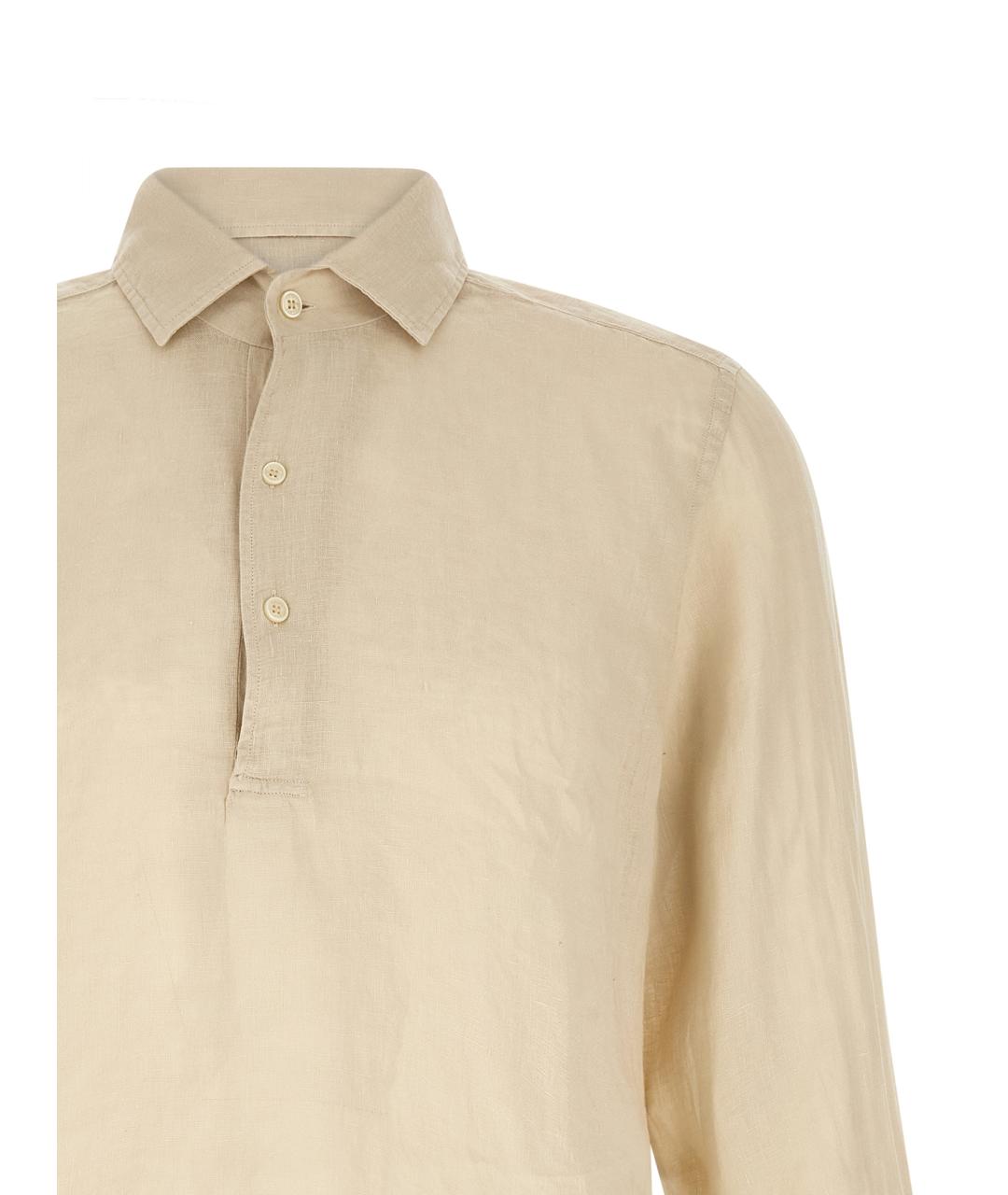 MC2 SAINT BARTH Бежевое поло с длинным рукавом, фото 3