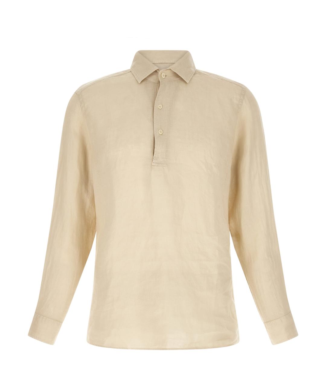 MC2 SAINT BARTH Бежевое поло с длинным рукавом, фото 1