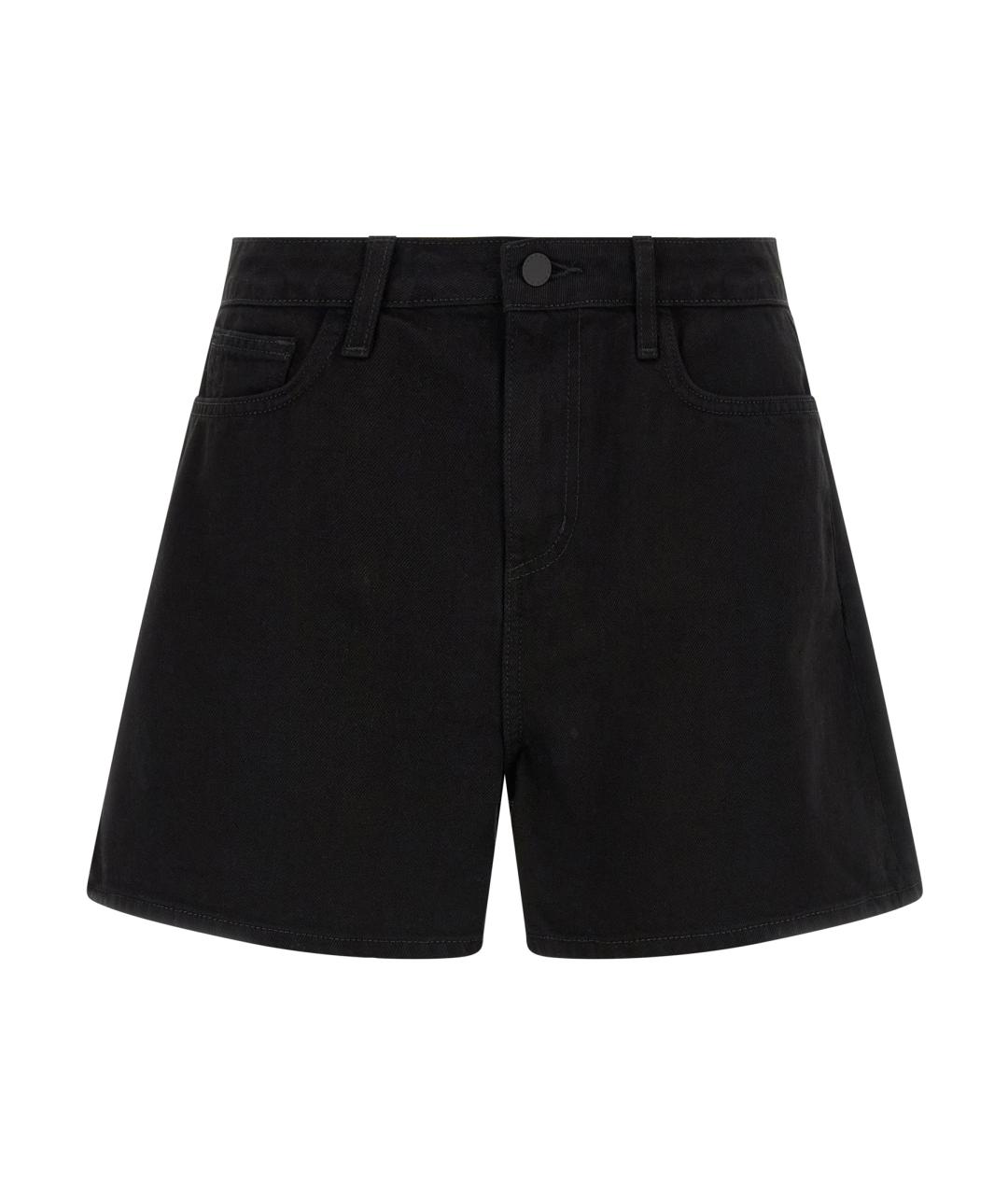 L'AGENCE Черные хлопковые шорты, фото 1