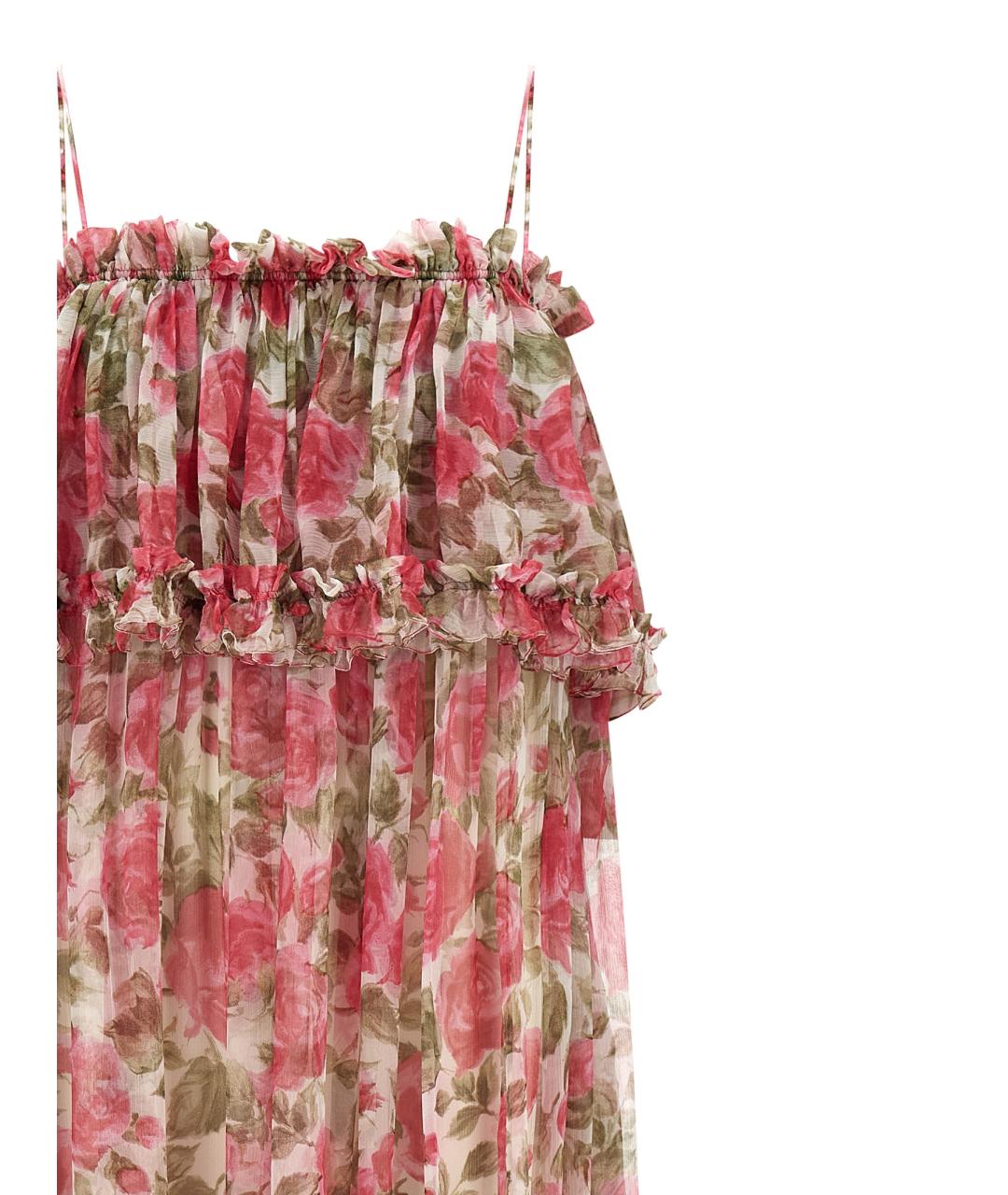 CHLOE Розовое шелковое повседневное платье, фото 3