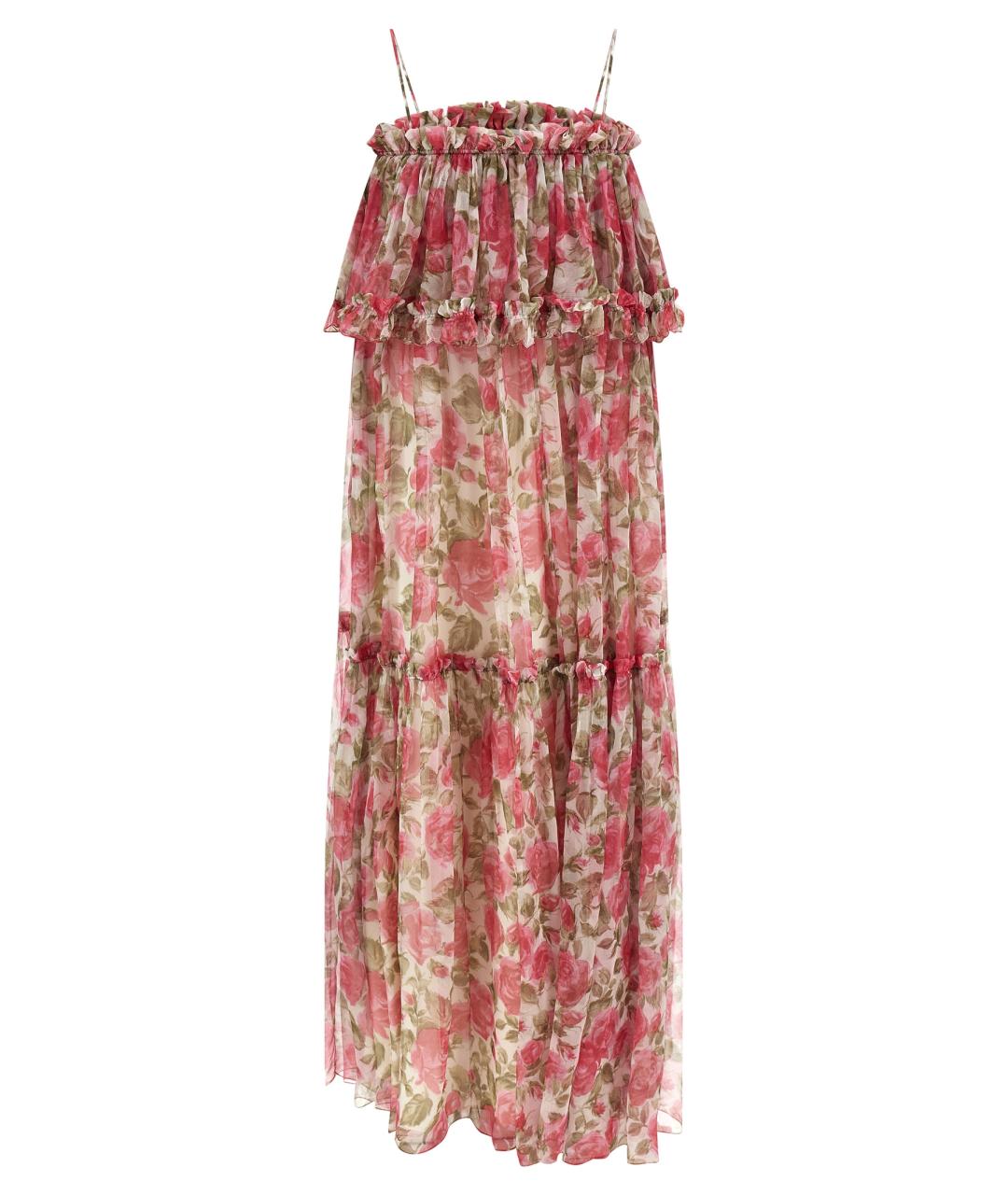 CHLOE Розовое шелковое повседневное платье, фото 2