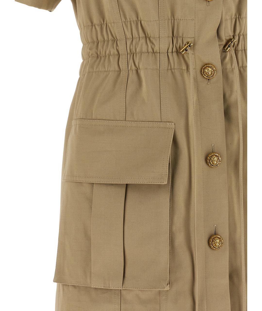 BALMAIN Зеленые хлопковое повседневное платье, фото 4