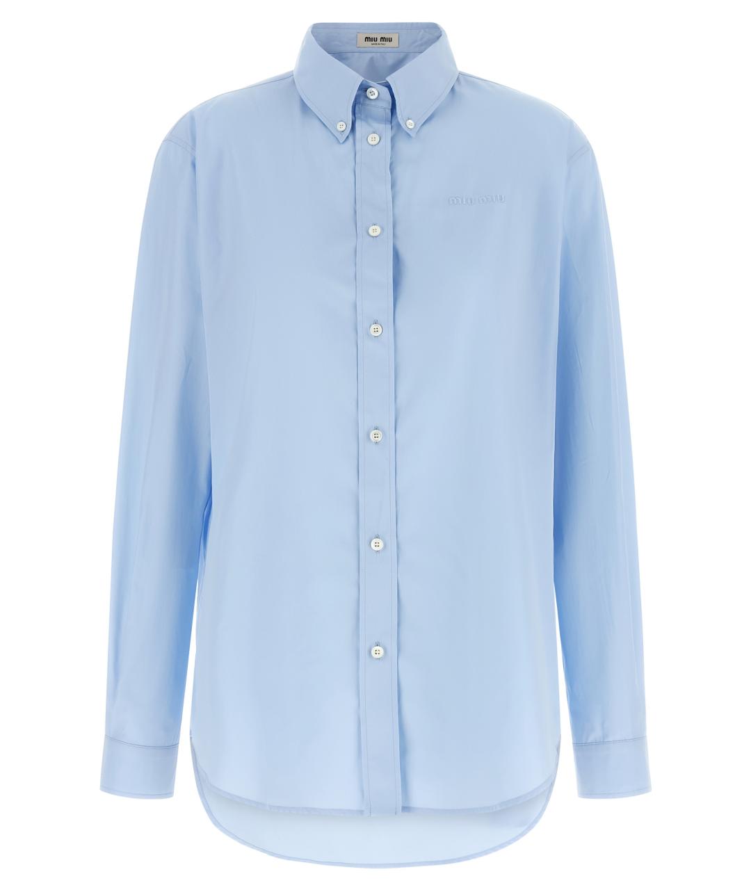 MIU MIU Голубая хлопковая рубашка, фото 1