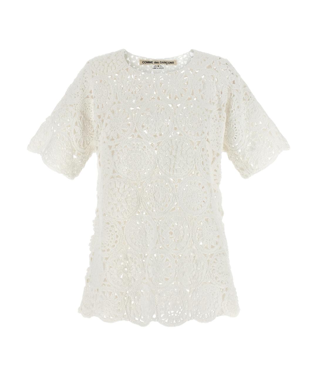 COMME DES GARÇONS Бежевая хлопковая футболка, фото 1