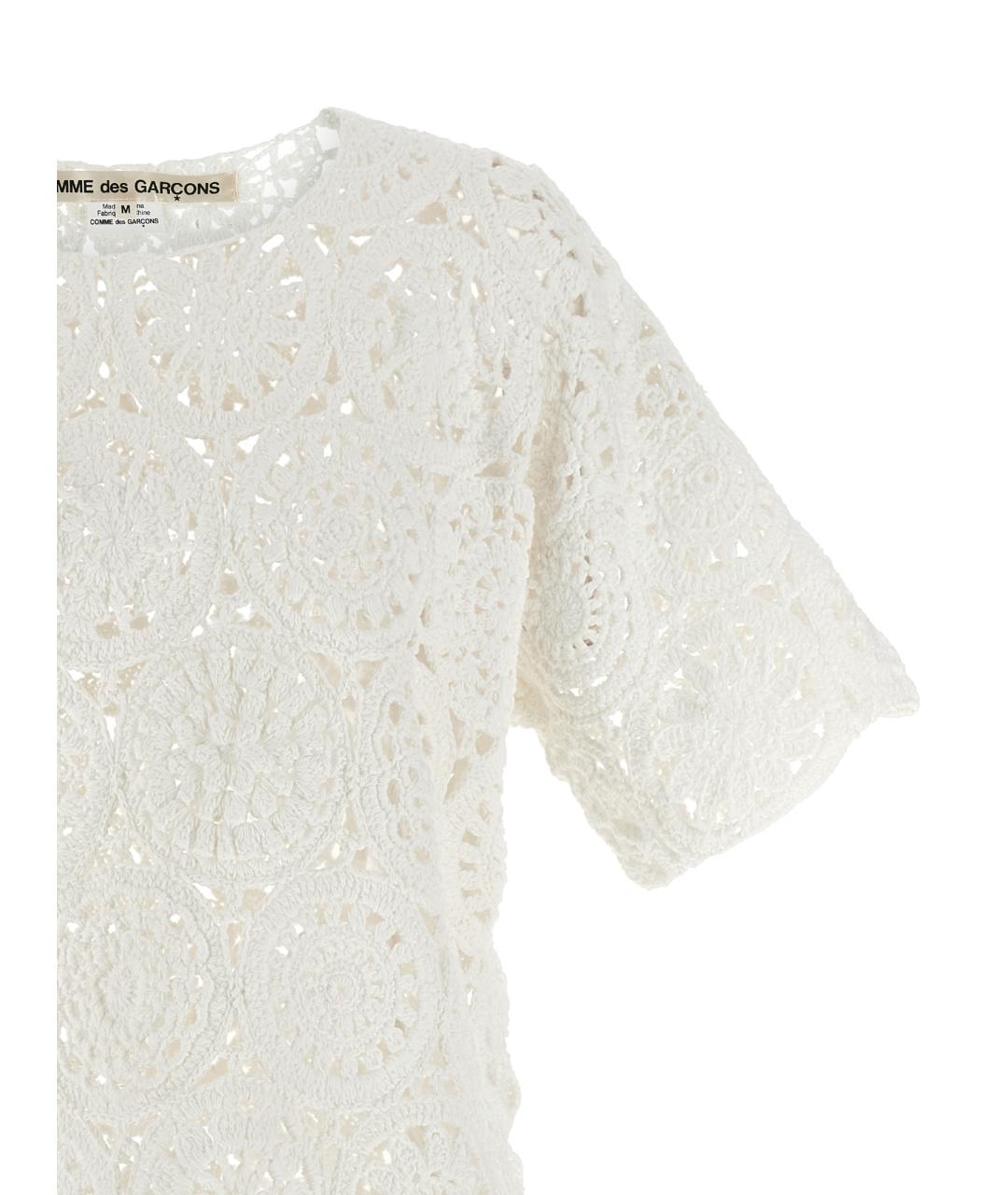 COMME DES GARÇONS Бежевая хлопковая футболка, фото 3