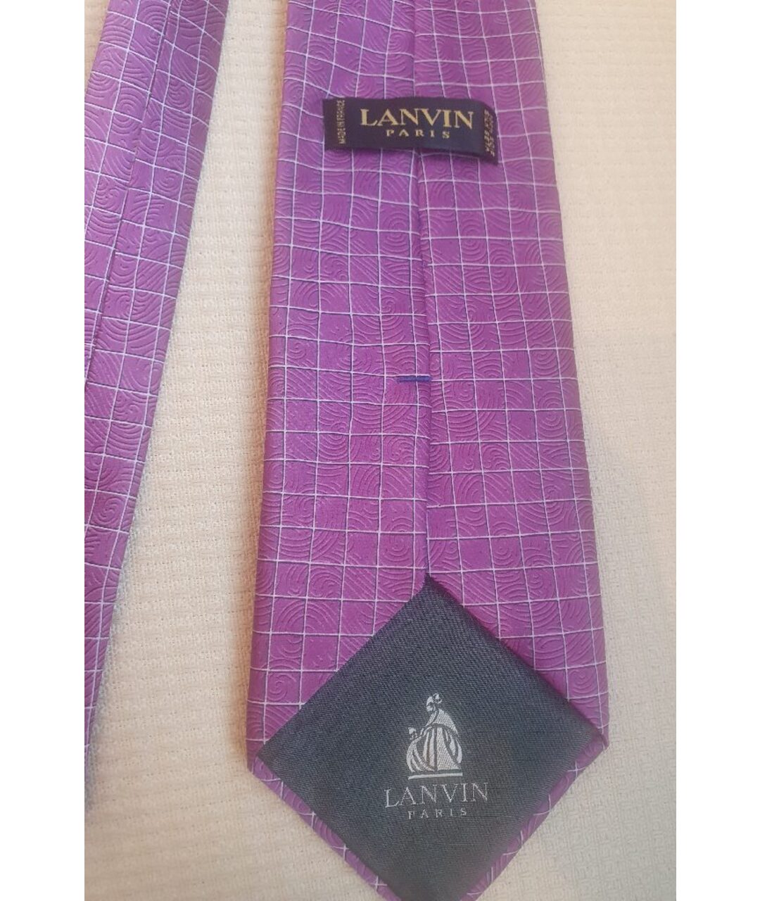 LANVIN Фиолетовый шелковый галстук, фото 3