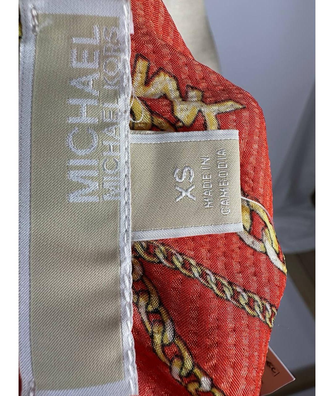 MICHAEL MICHAEL KORS Оранжевая полиэстеровая блузы, фото 5