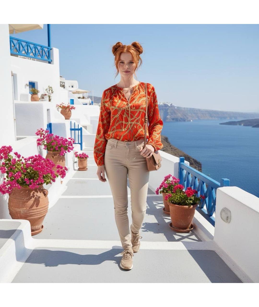 MICHAEL MICHAEL KORS Оранжевая полиэстеровая блузы, фото 8