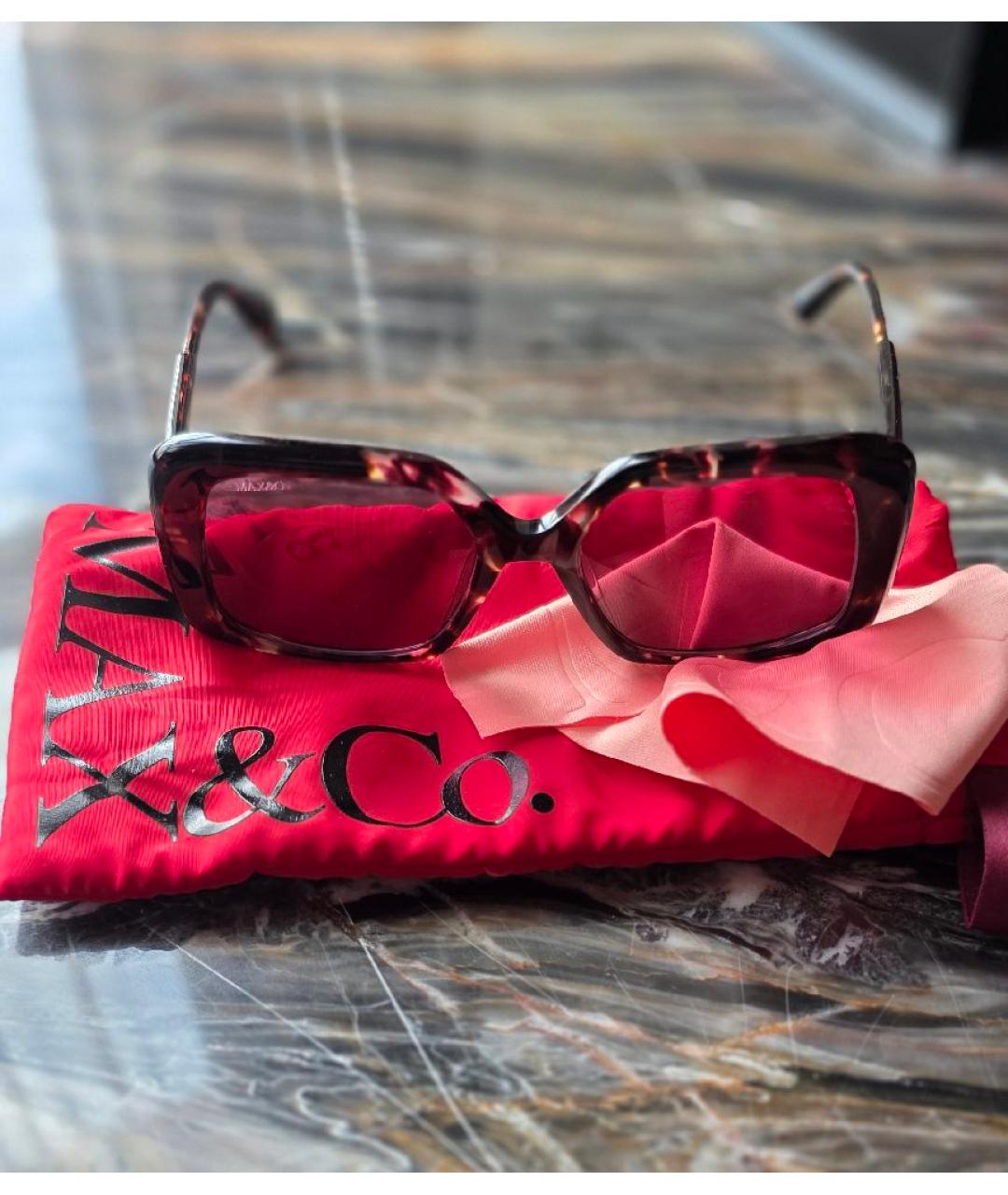 MAX&CO Коричневые пластиковые солнцезащитные очки, фото 4