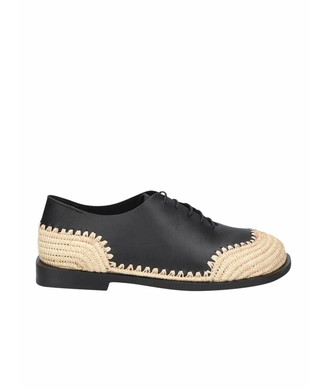 ELENA IACHI Черные кожаные брогги и оксфорды, фото 1