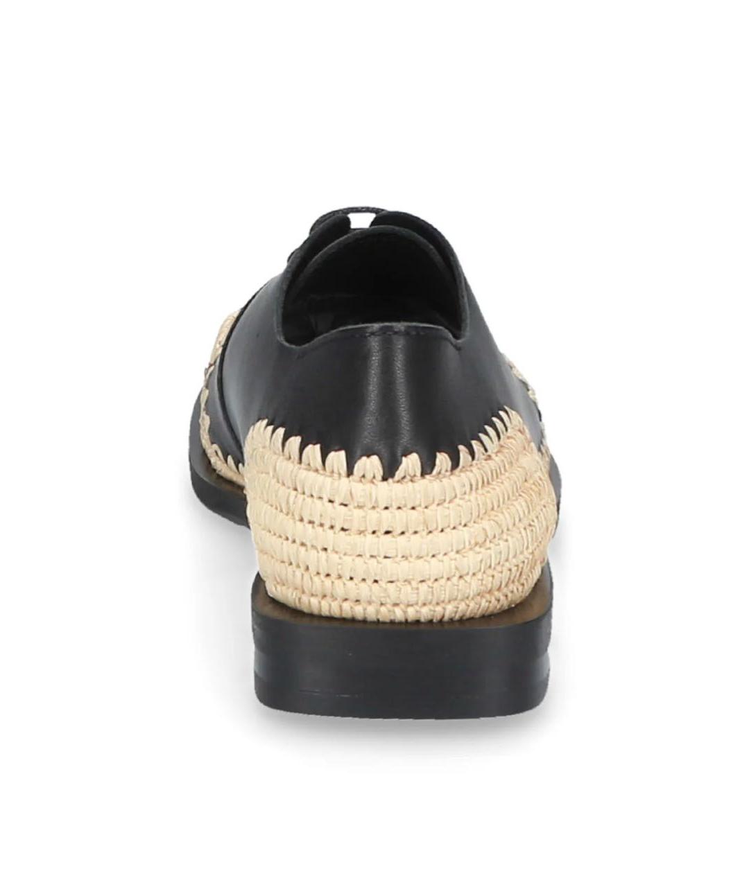 ELENA IACHI Черные кожаные брогги и оксфорды, фото 4